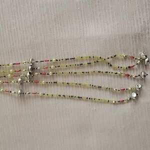Beaded Jewel 5-Strand Chain Garland In Green